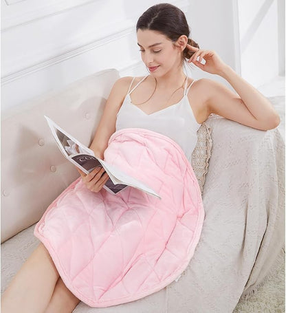 Alomidds Weighted Lap Blanket 7lbs for Adults, Cozy Soft Flanne Portable Travel Weighted Blanket, Small Weighted Blanket for Relaxing, Sleeping, Napping, Machine Washable, Pink, 29" x 24"