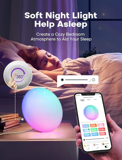 Dekala Long Distance Friendship App Shareable Smart Lamp Color Changing Night Light, Sleep Aid Timer Nursery Night Light for Adult Boys and Girls, ARGB Gradient Ambient Decorate Room Christmas Gifts
