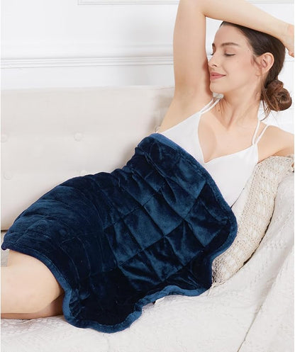 Alomidds Weighted Blanket 7lbs for Adults, Cozy Breathable Weighted Lap Blanket, Small Weighted Blanket Travel, Weighted Lap Pad for Relaxing, Sleeping, Navy, 29" x 24"