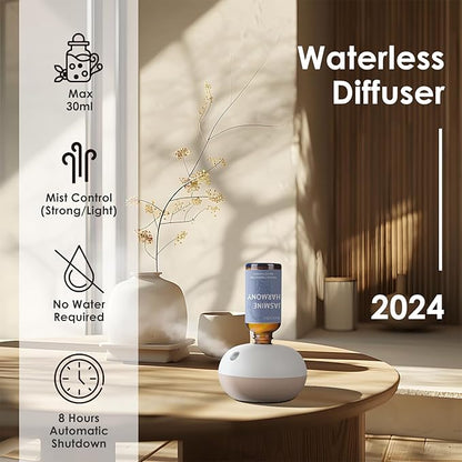 Waterless Rechargeable Scent Diffuser – Hotel Collection Diffuser Set with 6 Hotel Essential Oils – Two Intensity Modes – Home & Office Fragrance Machine