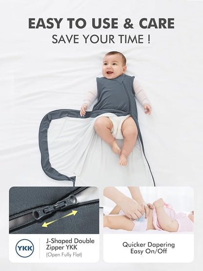 HAPIU Unisex Rayon Made from Bamboo Baby Sleep Sack TOG 0.5, 2-Way Premium Zipper, Wearable Blanket