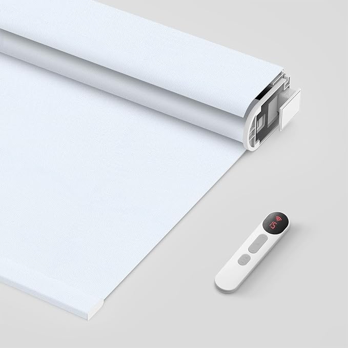 Bringnox No Drill Motorized Blinds with Remote,Blackout Windows,with Apple Homekit,Alexa,Google, with App,Voice Control Custom Size