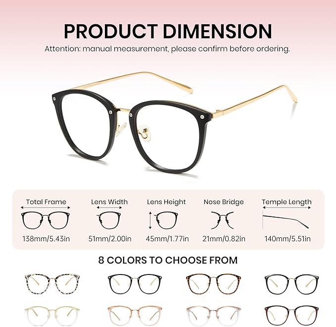 Cyxus Blue Light Glasses for Woman, Fashion Computer Glasses on Office Reduce Eye Strain Anti Migraine for Working Reading