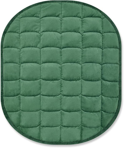 TONGDADA Weighted Lap Blanket 7lbs for Adult,Perfect for Relaxation, Lounging, Napping, Sleeping & Travel,Luxury Minky Weighted Body Blanket,Weighted Throw Blanket-Dark Green Minky Dot, 29" x 24"