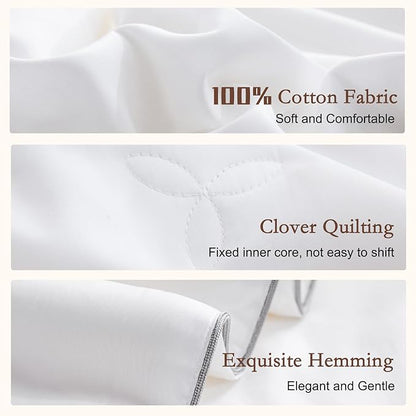 YOUR MOON Pure Mulberry Silk Comforter Queen Size for All Season,100% Natural Long Strand Silk Fill Duvet, Luxury Bedding, Noiseless Cotton Shell (White)