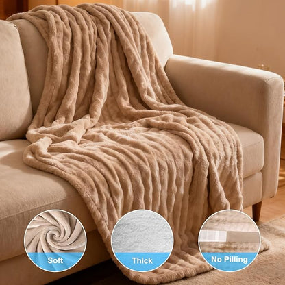 KINGTE Heated Blanket Electric Blanket Twin Size 62"x84" - Dual Sided Warm Sherpa & Bubble Plush,Electric Heating Blanket with 8 Heat Levels 6 Hours Auto-Off, Machine Washable, for Women