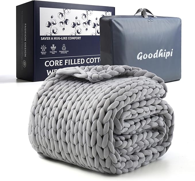 Hand-Knit Weighted Blanket for Adults, Chunky Knit Blanket, Cooling,Breathable,Sustainable,Machine Washable,Organic Cotton,Valentine's Day Gifts for Mom Women(Moonlight Lime,40"*60",8lbs)