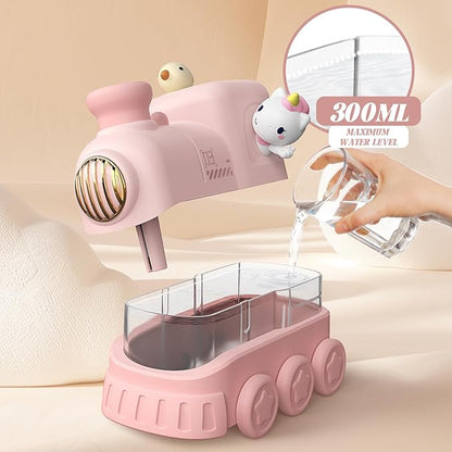 Portable Mini Humidifier,300ml USB Desktop Personal Cool Mist Small Humidifiers,2 Mist Modes,Auto Shut-Off,Mute for Bedroom/Home/Nursery/Office,Cute Mini Humidifier With Night Light (Pink)