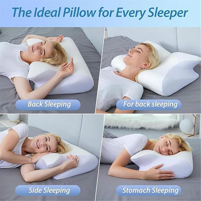 Sleep Apnea Pillow, 2025 Upgrade Ergonomic Contour Support Pillows with Cooling Cover (Gray)