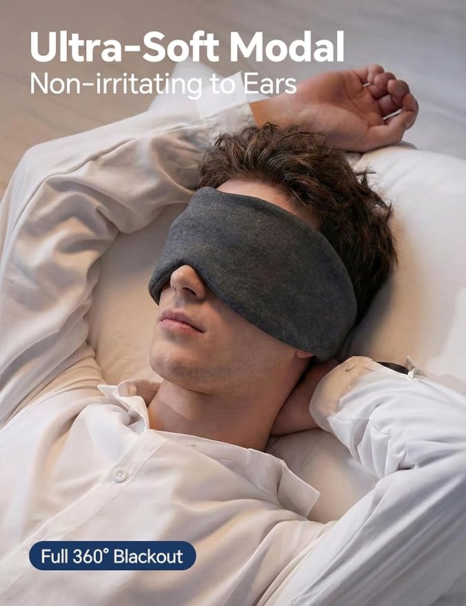 Sleep Mask for Women Men,Soft Zero Pressure Modal Material Eye Mask for Sleeping Blindfold,Blackout Full Eye Covers with Adjustable Velcro Strap for Side Sleeper Night Sleeping, Travel Essentials