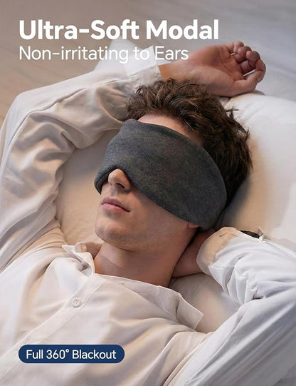 Sleep Mask for Women Men,Soft Zero Pressure Modal Material Eye Mask for Sleeping Blindfold,Blackout Full Eye Covers with Adjustable Velcro Strap for Side Sleeper Night Sleeping, Travel Essentials