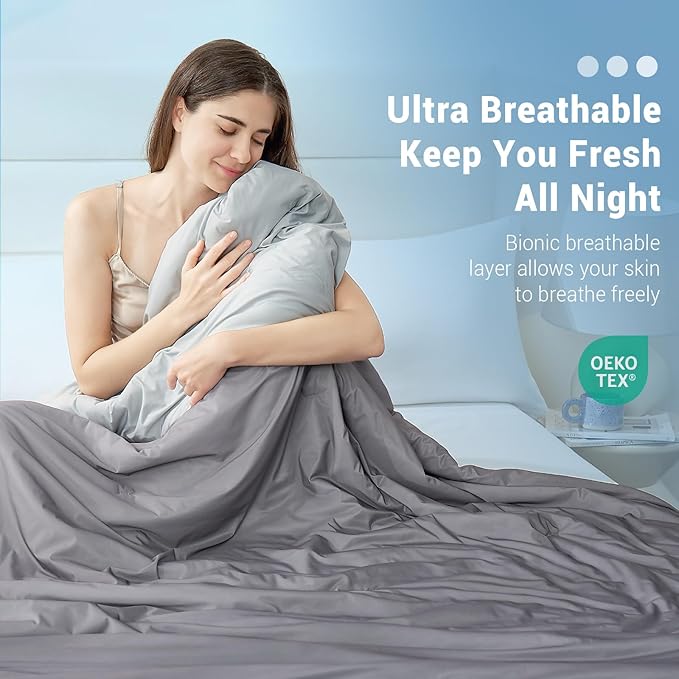 Elegear Cooling Comforter King Absorbs Body Heat to Keep Cool, Double-Sided Cooling Blanket for Hot Sleepers Arc-Chill Cool Fabric Q-Max>0.5, Lightweight Summer Comforter Cold Blanket, Gradient Gray