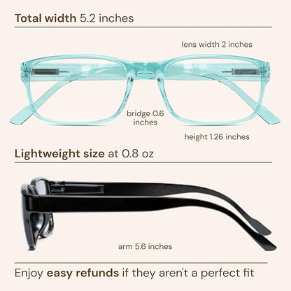 Gaoye 2.25 Professional Reading Glasses for All Day - Computer Readers with Blue Light Protection - Value Pack