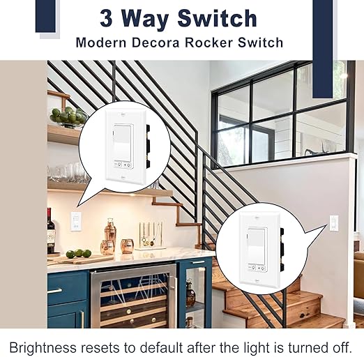 Dimmer Light Switch,Greencycle 24PK 3 Way for Dimmable 150W LED CFL Light,600W Halogen and Incandescent,15A 120V,Neutral Wire Not Required,Residential/Commercial,ETL Listed