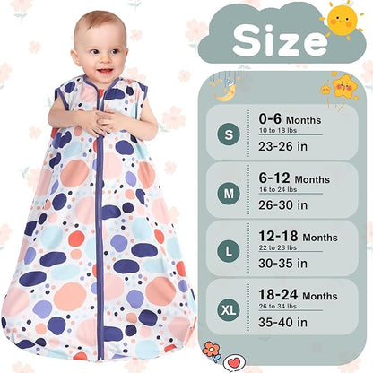 Baby Sleep Sack 6-12 Months 3 Pack Baby Wearable Blanket 100% Rayon Cotton 2-Way Zipper Toddler Sleeping Sack .Comfy Soft Lightweight TOG 0.3 (Rabbit&Rocks&Green,)