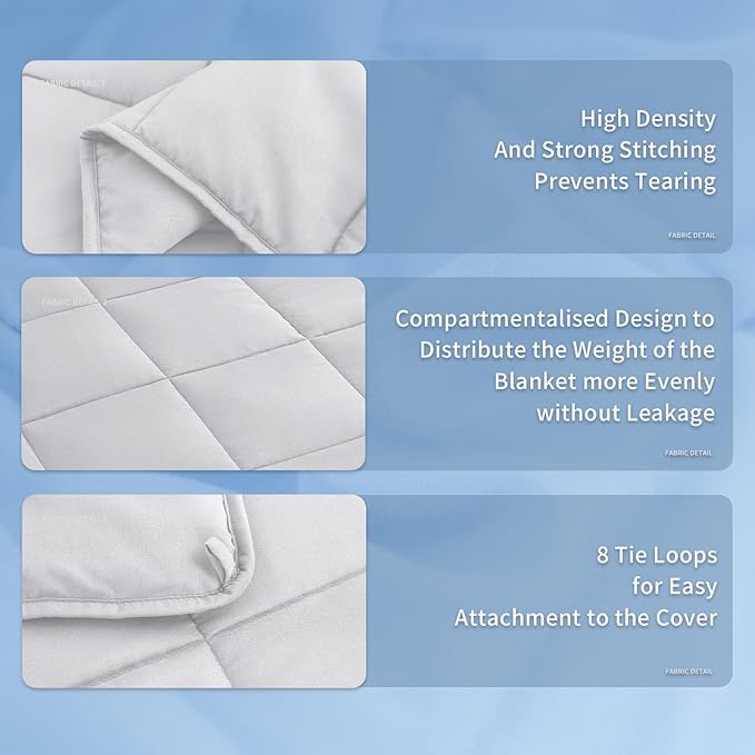 Topcee Weighted Blanket for Adults (15 lbs, 48" x 72") Twin Size Soft Cooling Heavy Blanket Sleeping, Apply to 130-160 lbs Body, Thick Breathable Blanket with Glass Bead, Easy Care