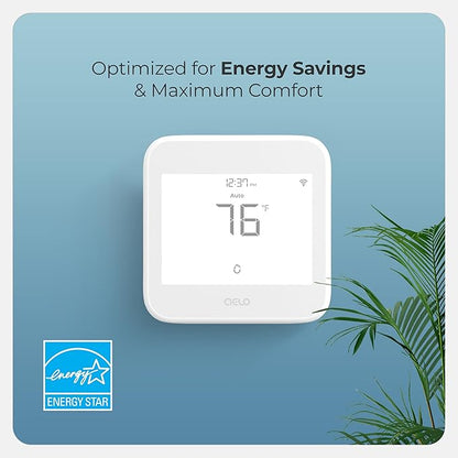 Cielo Smart Thermostat Eco (for Central HVAC) | Energy Star Certified | Supports Conventional Systems up to (2H/2C) & Heat Pumps (4H/2C) | Free C-Wire Adapter | NOT for Mini Split Systems | White