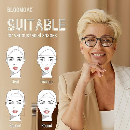 Bloomoak-99% Blue Light Blocking Glasses - Gaming Glasses - Anti Glare - Anti Fatigue -Suitable for Screens, Games, TVs
