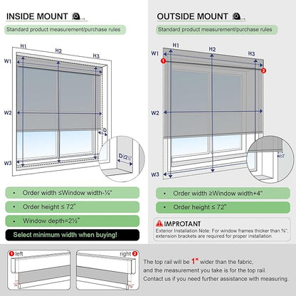Motorized Blinds with Remote Control Window Shades Blackout, Electronic Blinds for Indoor Windows,Custom Smart Blinds with Valance, Cordless (Grey,36" Wx72 H)