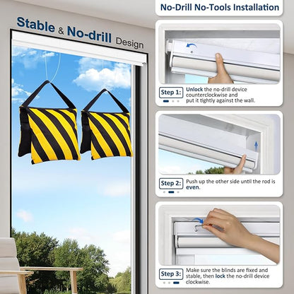 Smart Motorized Blinds with Remote, Cordless No-Drill Automatic Roller Shades, Blackout Electric Blind for Windows, Grey, 35 x 72