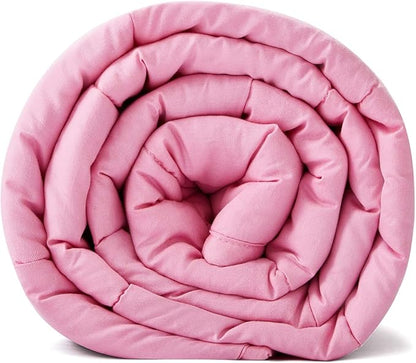 RelaxBlanket Weighted Blanket | 60''x80'',15lbs | for Individual Between 140-190 lbs | Premium Cotton Material with Glass Beads | Pink
