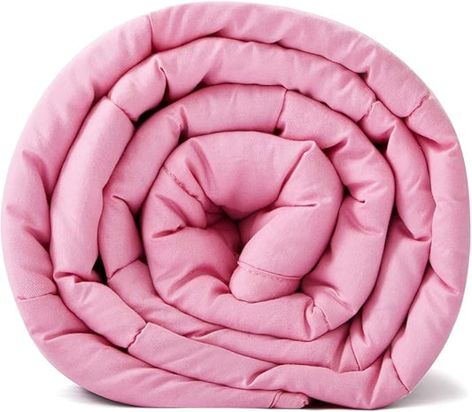 RelaxBlanket Weighted Blanket | 60''x80'',20lbs | for Individual Between 190-240 lbs | Premium Cotton Material with Glass Beads | Pink