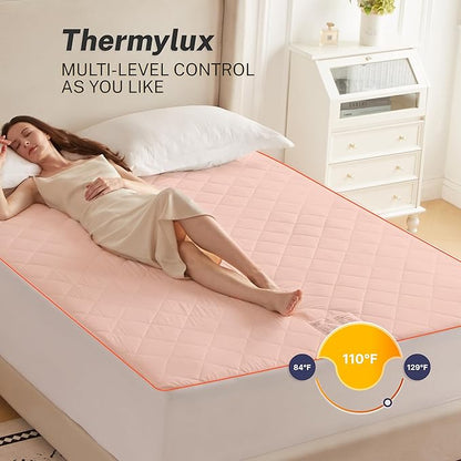 Electric Mattress Pad Full Size Quilted Wave 10 Heat Settings with 12 Hour Auto Off, Deep Pocket Fits up to 15", Microfiber Bed Warmer, ETL Certified Machine Washable, 54"x75"