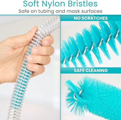 Vive CPAP Tube Cleaning Brush - Stainless Steel Cleaner for Mask and Pipe - Wire Bristle Solution - for 7 Foot Hose and 22 mm Diameter - Portable, Flexible and to Easily Clean Standard Tubing Kit