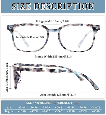 5 Pack Reading Glasses Blue Light Blocking for Women,Computer Readers with Spring Hinge