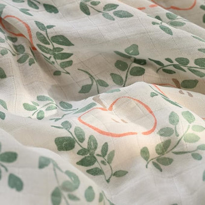 GLLQUEN BABY Receiving Blanket Boy Cotton Muslin Swaddle Blankets Girl Newborn Squares Breathable & Soft Thin Baby Blankets Cloths Double Absorbent Infant Swaddling Wrap - 6 Pack (Apple)