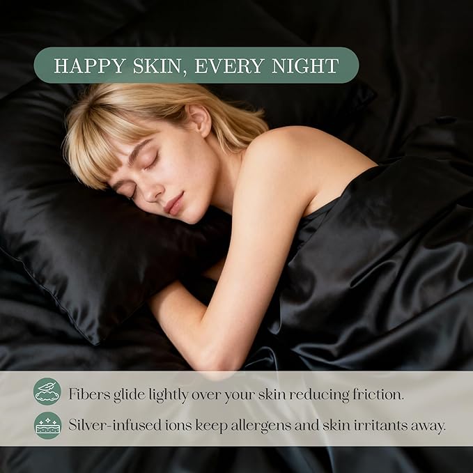 CASILVA Eucalyptus Sheets - Infused with Silver for Anti-Odor, Softer Than Silk Fibers, More Cooling Than Cotton - Perfect for Hot Sleepers & Sensitive Skin - 100% Tencel Lyocell - King Sheet Set