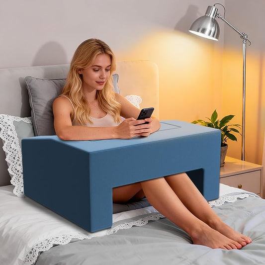 Lap Desk Pillow with Removable Cover Adjustable Angle Gaming & Machine Washable Reading Pillow for Adults Multipurpose Laptop Bed Tray with Arms for Working
