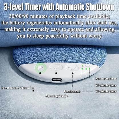 Bluetooth Pillow Speaker, Mini Portable Under Pillow Speaker, A 4-inch Wireless Bedside Speaker with White Noise and a Timer, Precisely Adjusting Sound Quality for a Comfortable Music Experience