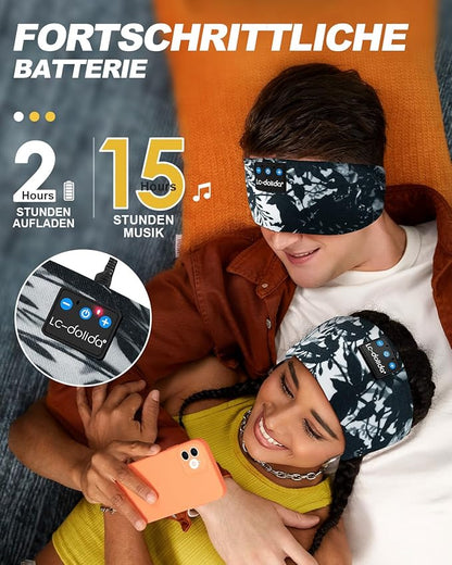 LC-dolida Sleep Headphones Bluetooth 5.4, Headband Earphones Wireless, Sleep Mask for Sleeping, Sports, Gifts, Workout, Jogging, Yoga,Insomnia, Air Travel, Meditation