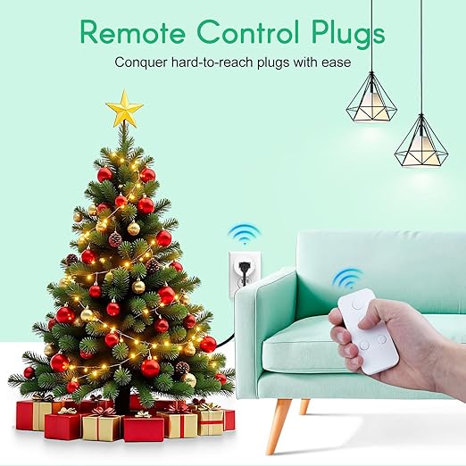 Remote Control Outlet,NineLeaf Wireless Light Switch and Remote Outlet Plug,500ft Control Range,15A/1500W for Appliance,Timer Outlet for Lights,Lamps,Fans,2 SW+ 1 Outlets