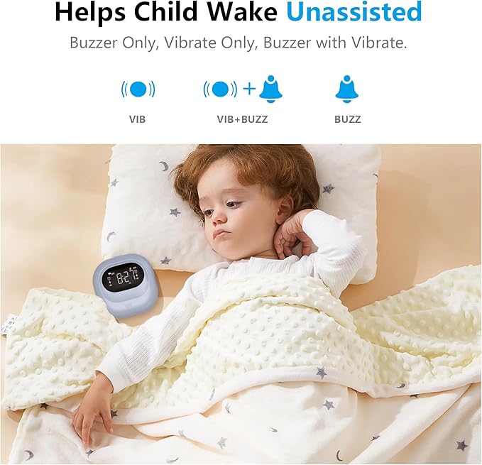 Mesqool Vibrating Alarm Clock for Heavy Sleepers, Battery Operated Rechargeable Bed Shaker Under Pillow, Wireless,Vibration Adjustable, Dual Alarms, Travel Portable Digital Clock for Hearing-impaired