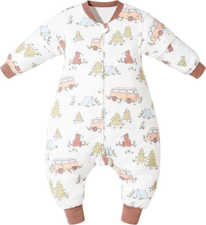 ikaufen Baby Sleep Sack 100% Cotton Smart Thermostatic Stay Snug Swaddle Transition Sleeping Bag 1.0 TOG