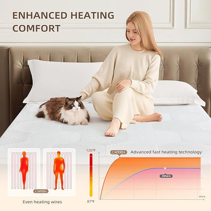 Multizone Waterproof Heated Mattress Pad, Individual Body & Feet Electric Mattress Bed Warmer 9 Heat Settings, 1-12 Hours Auto Off, Deep Pocket, Fast Heating, Machine Washable King, 78" x 80"