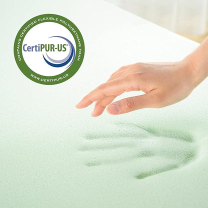 Zinus Green Tea Memory Foam Mattress Toppers, Twin (AZ-GTFT-300T)