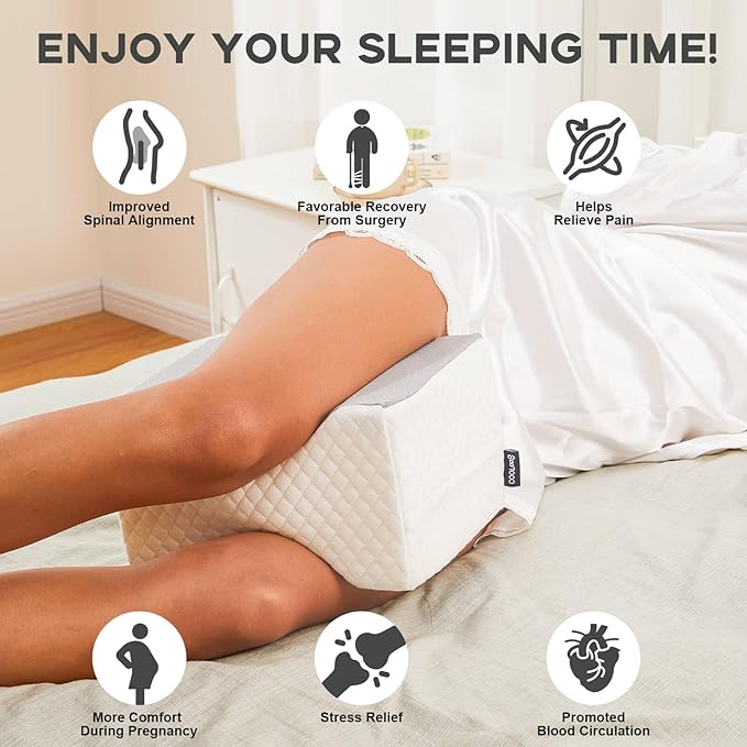 Knee Pillow for Side Sleepers, Leg & Knee Support Pillow, Hip Pillow for Side Sleepers, Hip Pain Relief, Memory Foam Alignment Pillow - Relieve Hip Pain & Sciatica(Grey)