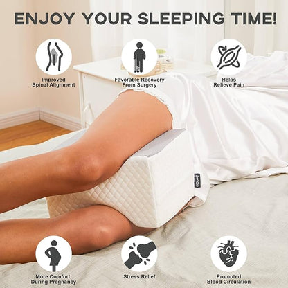 Knee Pillow for Side Sleepers, Leg & Knee Support Pillow, Hip Pillow for Side Sleepers, Hip Pain Relief, Memory Foam Alignment Pillow - Relieve Hip Pain & Sciatica(Grey)