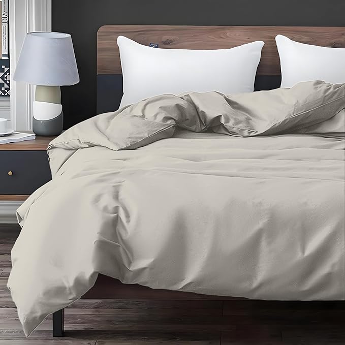 ZonLi Duvet Cover for Weighted Blanket (White Gray, 60"x80"), Breathable Soft Duvet Cover Queen Size Removable Cooling Comforter Cover for All Season