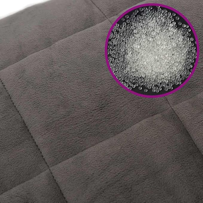 Weighted Blanket Grey 100% Brushed Polyester Microfiber King Size 86.6x92.5 Inches 33.1 lb for Anxiety Relief and Deep Sleep, Breathable Fabric with Even Weight Distribution