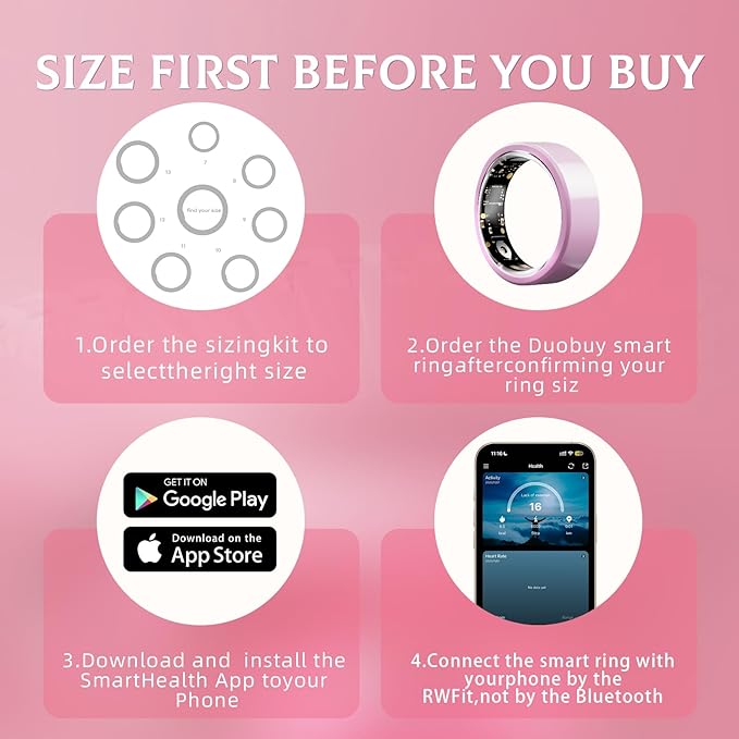 Smart Ring for Women,Ceramic Smart Ring,Calorie Burn, Auto Exercise Recognition,Health Fitness Tracker with Heart Rate Monitor,Sleep Tracking, Step Counter, for iOS & Android (#9)