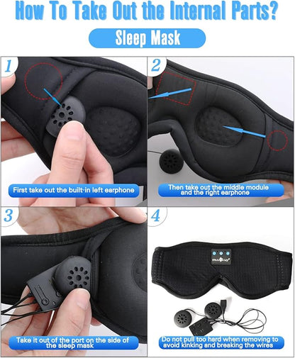 MUSICOZY Bluetooth 5.4 Module for Sleep Headphones, Wireless Control & Speakers with LHDC, LDAC, Hi-Res Audio, Charging Cable Included