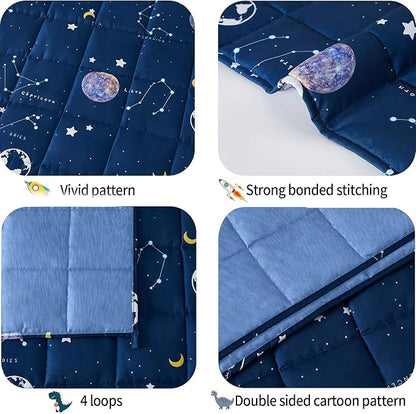 HOSUKKO Weighted Blanket - 2 lbs Cooling Navy Starry Sky Heavy Blanket - Small Size Breathable Blanket for Hot Sleepers(36 * 48 inches, 2 lbs)