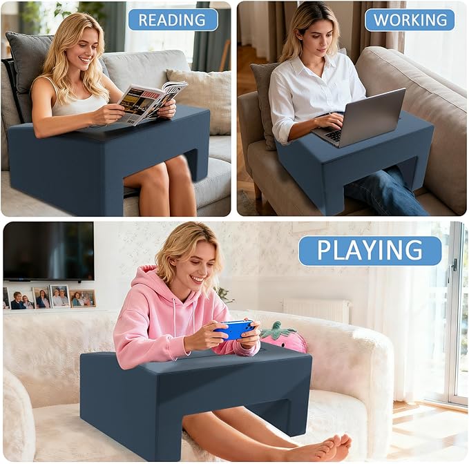 Lap Desk Pillow with Removable Cover Adjustable Angle Gaming & Machine Washable Reading Pillow for Adults Multipurpose Laptop Bed Tray with Arms for Working