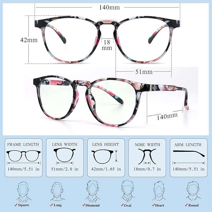 Blue Light Blocking Glasses for women/men - 4Pack Computer Reading/Gaming/TV/Phones Glasses Anti UV Glare Eyestrain