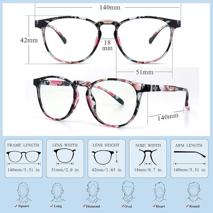 Blue Light Blocking Glasses for women/men - 4Pack Computer Reading/Gaming/TV/Phones Glasses Anti UV Glare Eyestrain
