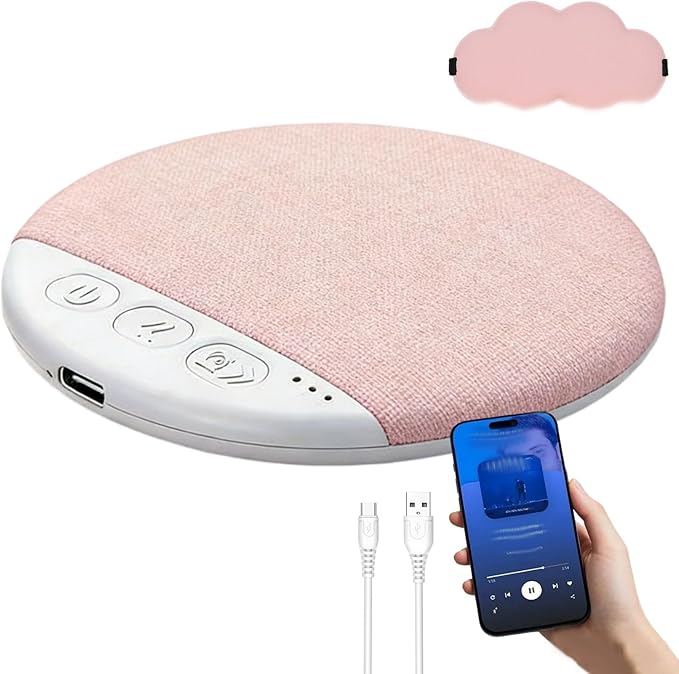 Bluetooth Pillow Speaker, Pillow Speaker for Sleeping – Ultra‑Thin Sleep Headphone Pillow Speaker with Bluetooth/Audio, Comfortable All‑Night Listening for Music, Meditation & Sleep Sounds (Pink)